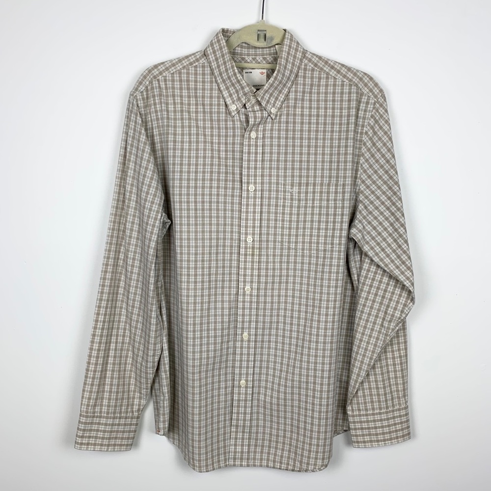 Dockers Khaki Diem Plaid Button Down Shirt